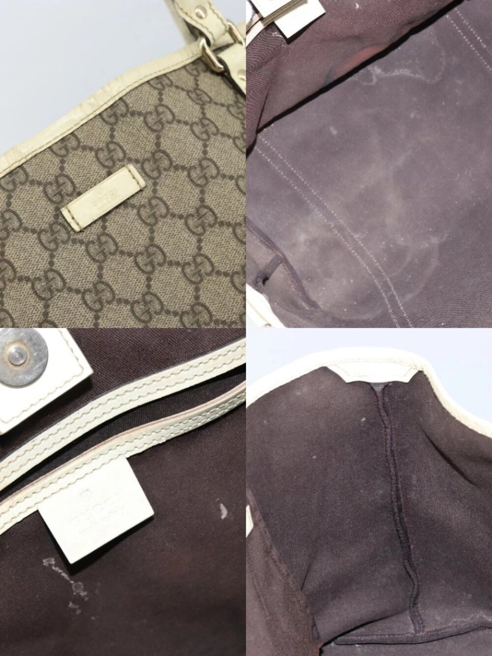 GUCCI GG Supreme Tote Bag PVC Beige Gold 197953 Auth ka2787 - Picture 14 of 15